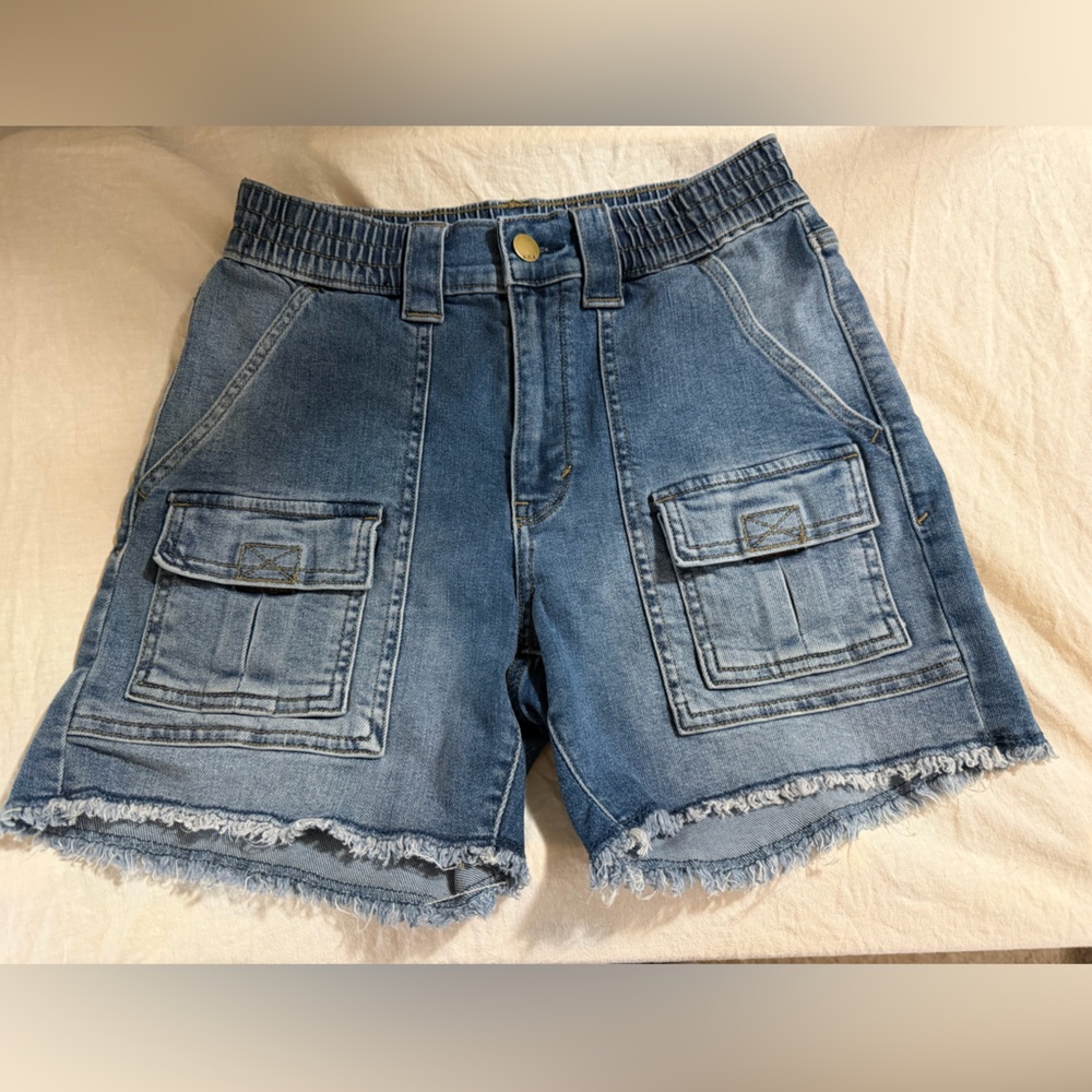 EUC Vintage Y2K Cargo ANA Womens Jean Shorts High Rise Size 2